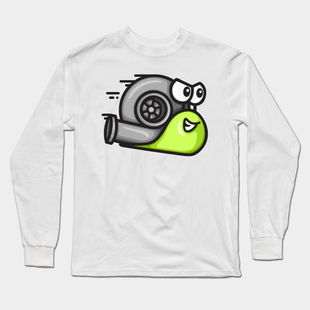 Turbo Snail - Lime Green Long Sleeve T-Shirt by hoddynoddy